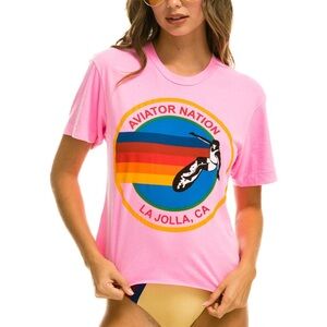 SIGNATURE LA JOLLA BOYFRIEND TEE - NEON PINK - Aviator Nation